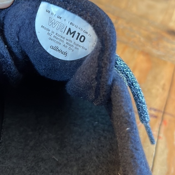 ALLBIRDS Men's Wool Runners Tuke Midnight/Cream Sole Comfort Shoes 10 - Picture 10 of 11